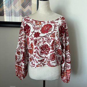 Nicole Miller Linen Crop Top, L